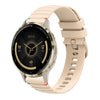 Correa de silicona con puntadas onduladas y puntos para reloj Garmin Venu 3S de 18 mm (color crema)