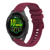 Correa de silicona con puntadas onduladas y puntos para reloj Garmin Forerunner 265S de 18 mm (rojo vino)