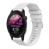 Correa de silicona con puntadas onduladas y puntos para reloj Garmin Forerunner 255S de 18 mm (blanca)