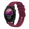 Correa de silicona con puntadas onduladas y puntos para reloj Garmin Forerunner 255S de 18 mm (rojo vino)