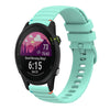 Correa de silicona con puntadas onduladas y puntos para reloj Garmin Forerunner 255S de 18 mm (verde azulado)