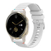 Correa de silicona con puntadas onduladas y puntos para reloj Garmin Venu 2S de 18 mm (blanca)