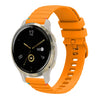 Correa de silicona con puntadas onduladas y puntos para reloj Garmin Venu 2S de 18 mm (amarillo ámbar)