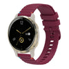 Correa de silicona con puntadas onduladas y puntos para reloj Garmin Venu 2S de 18 mm (rojo vino)