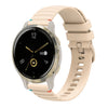 Correa de silicona con puntadas onduladas y puntos para reloj Garmin Venu 2S de 18 mm (color crema)