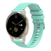 Correa de silicona con puntadas onduladas y puntos para reloj Garmin Venu 2S de 18 mm (verde azulado)