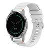 Correa de silicona con puntadas onduladas y puntos para reloj Garmin Active S de 18 mm (blanca)