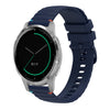 Correa de silicona con puntadas onduladas y puntos para reloj Garmin Active S de 18 mm (azul marino)