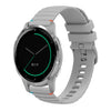 Correa de silicona con puntadas onduladas y puntos para reloj Garmin Active S de 18 mm (gris)