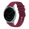 Correa de silicona con puntadas onduladas y puntos para reloj Garmin Active S de 18 mm (rojo vino)