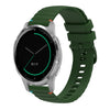 Correa de silicona con puntadas onduladas y puntos para reloj Garmin Active S de 18 mm (verde militar)