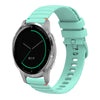 Correa de silicona con puntadas onduladas y puntos para reloj Garmin Active S de 18 mm (verde azulado)