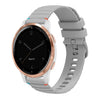 Correa de reloj de silicona con puntadas onduladas y puntos de 18 mm para Garmin Vivoactive 4S (gris)