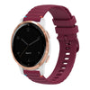 Correa de silicona con puntadas onduladas y puntos para reloj Garmin Vivoactive 4S de 18 mm (rojo vino)