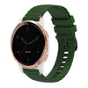 Correa de silicona con puntadas onduladas y puntos para reloj Garmin Vivoactive 4S de 18 mm (verde militar)
