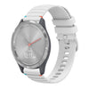 Correa de silicona con puntadas onduladas y puntos para reloj Garmin Vivomove 3S de 18 mm (blanca)
