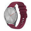 Correa de silicona con puntadas onduladas y puntos para reloj Garmin Vivomove 3S de 18 mm (rojo vino)