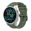 Correa de reloj de silicona de 20 mm con hebilla de acero de color puro para Garmin Fenix 8 AMOLED de 43 mm (verde oscuro)
