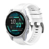 Correa de reloj de silicona de 20 mm con hebilla de acero de color puro para Garmin Fenix 8 AMOLED de 43 mm (blanca)