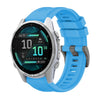 Correa de reloj de silicona de 20 mm con hebilla de acero de color puro para Garmin Fenix 8 AMOLED de 43 mm (azul cielo)