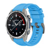 Correa de reloj de silicona de 20 mm con hebilla de acero de color puro para Garmin Descent Mk3 de 43 mm (azul cielo)