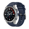 Correa de reloj de silicona de 20 mm con hebilla de acero de color puro para Garmin Descent Mk3 de 43 mm (azul medianoche)