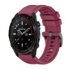 Correa de reloj de silicona de 20 mm con hebilla de acero de color puro para Garmin Descent Mk3i de 43 mm (rojo vino)
