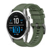 Correa de reloj de silicona de 20 mm con hebilla de acero de color puro para Garmin Fenix 7S Pro de 42 mm (verde oscuro)