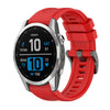 Correa de reloj de silicona de 20 mm con hebilla de acero de color puro para Garmin Fenix 7S Pro de 42 mm (rojo)