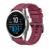 Correa de reloj de silicona de 20 mm con hebilla de acero de color puro para Garmin Fenix 7S Pro de 42 mm (rojo vino)