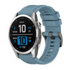 Correa de reloj de silicona de 20 mm con hebilla de acero de color puro para Garmin Fenix 7S Pro de 42 mm (cian roca)