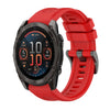 Correa de reloj de silicona de 26 mm con hebilla de acero de color puro para Garmin Fenix 8 AMOLED de 51 mm (rojo)