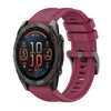 Correa de reloj de silicona de 26 mm con hebilla de acero de color puro para Garmin Fenix 8 AMOLED de 51 mm (rojo vino)