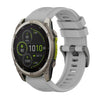Correa de reloj de silicona de 26 mm con hebilla de acero de color puro para Garmin Fenix 8 MIP de 51 mm (gris)