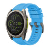 Correa de reloj de silicona de 26 mm con hebilla de acero de color puro para Garmin Fenix 8 MIP de 51 mm (azul cielo)