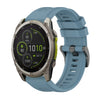 Correa de reloj de silicona de 26 mm con hebilla de acero de color puro para Garmin Fenix 8 MIP de 51 mm (cian roca)