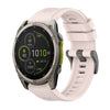 Correa de reloj de silicona de 26 mm con hebilla de acero de color puro para Garmin Fenix 8 MIP de 51 mm (rosa)