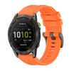 Correa de silicona para reloj Garmin Enduro 3 con hebilla de acero de color puro de 26 mm (naranja)