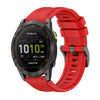 Correa de reloj de silicona de 26 mm con hebilla de acero de color puro para Garmin Enduro 3 (rojo)