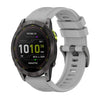 Correa de silicona para reloj Garmin Enduro 3 con hebilla de acero de color puro de 26 mm (gris)