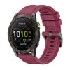 Correa de reloj de silicona de 26 mm con hebilla de acero de color puro para Garmin Enduro 3 (rojo vino)