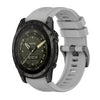 Correa de reloj de silicona de 26 mm con hebilla de acero de color puro AMOLED para Garmin Tactix 7 (gris)
