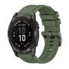 Correa de reloj de silicona de 26 mm con hebilla de acero de color puro para Garmin Fenix 7X Pro de 51 mm (verde oscuro)