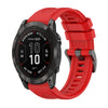 Correa de reloj de silicona de 26 mm con hebilla de acero de color puro para Garmin Fenix 7X Pro de 51 mm (rojo)