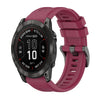 Correa de reloj de silicona de 26 mm con hebilla de acero de color puro para Garmin Fenix 7X Pro de 51 mm (rojo vino)