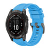 Correa de reloj de silicona de 26 mm con hebilla de acero de color puro para Garmin Fenix 7X Pro de 51 mm (azul cielo)