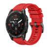 Correa de reloj de silicona de 26 mm con hebilla de acero de color puro para Garmin Epix Pro de 51 mm (rojo)