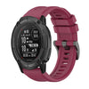 Correa de reloj de silicona de 26 mm con hebilla de acero de color puro para Garmin Instinct 2X Solar (rojo vino)