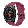 Correa de reloj de silicona de 22 mm con hebilla de acero de color puro para Garmin Fenix 8 AMOLED de 47 mm (rojo vino)