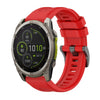 Correa de reloj de silicona de 22 mm con hebilla de acero de color puro para Garmin Fenix 8 MIP de 47 mm (rojo)